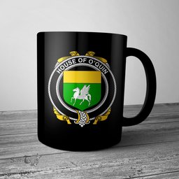 Irish House of O QUIN (Annaly) Coat of Arms Family Crest Ireland Mug Irish Mug
