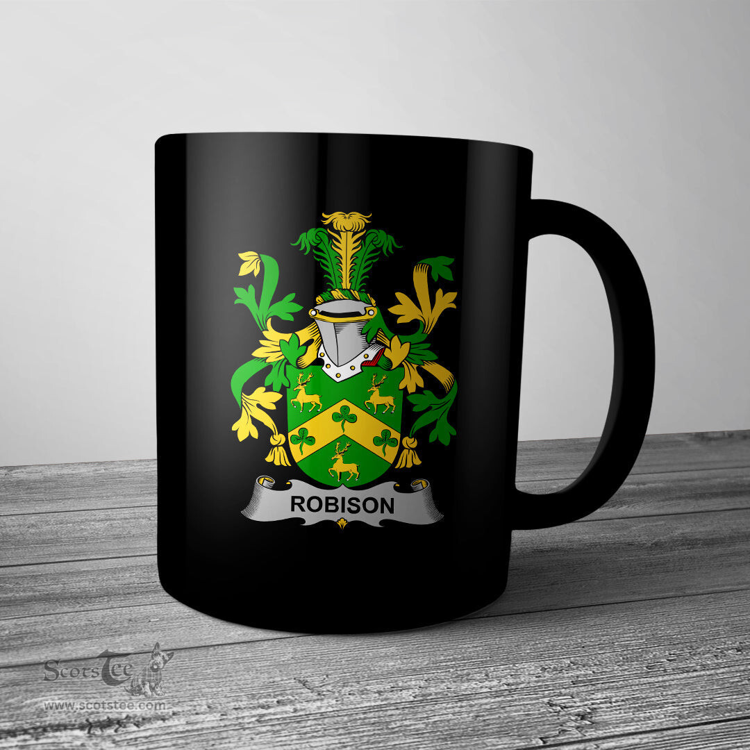 Irish Robison or Robinson Coat of Arms Family Crest Ireland Mug Irish Mug