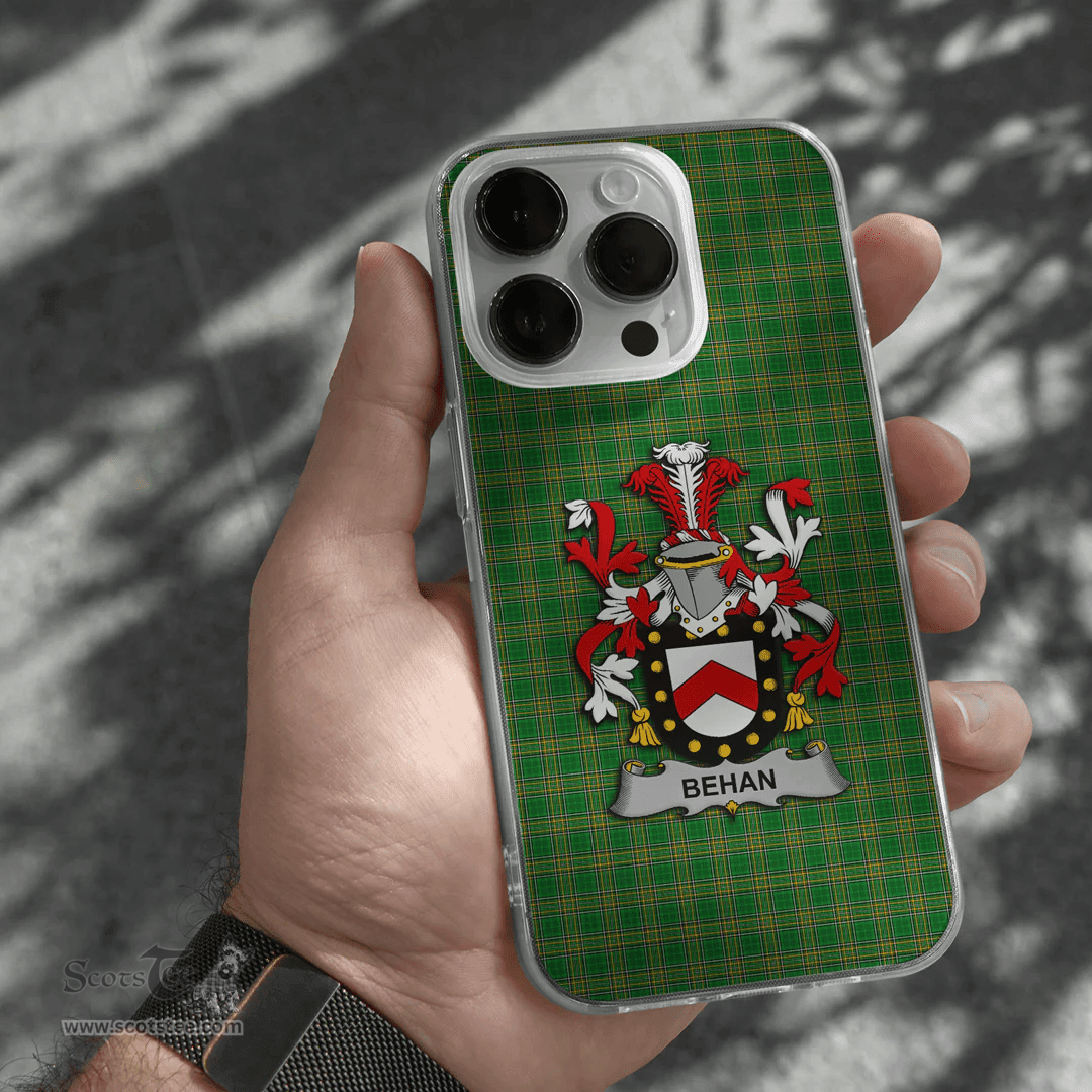 Irish Behan Coat of Arms Family Crest Ireland Phone Case Irish National Tartan Irish County Phone Case