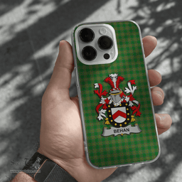 Irish Behan Coat of Arms Family Crest Ireland Phone Case Irish National Tartan Irish County Phone Case