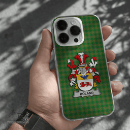 Irish Boland or O Boland Coat of Arms Family Crest Ireland Phone Case Irish National Tartan Irish County Phone Case