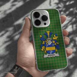 Irish Baker Coat of Arms Family Crest Ireland Phone Case Irish National Tartan Irish County Phone Case