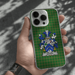 Irish Bagot Coat of Arms Family Crest Ireland Phone Case Irish National Tartan Irish County Phone Case