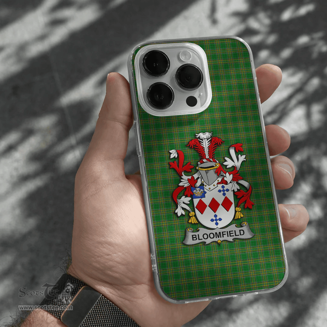 Irish Bloomfield Coat of Arms Family Crest Ireland Phone Case Irish National Tartan Irish County Phone Case