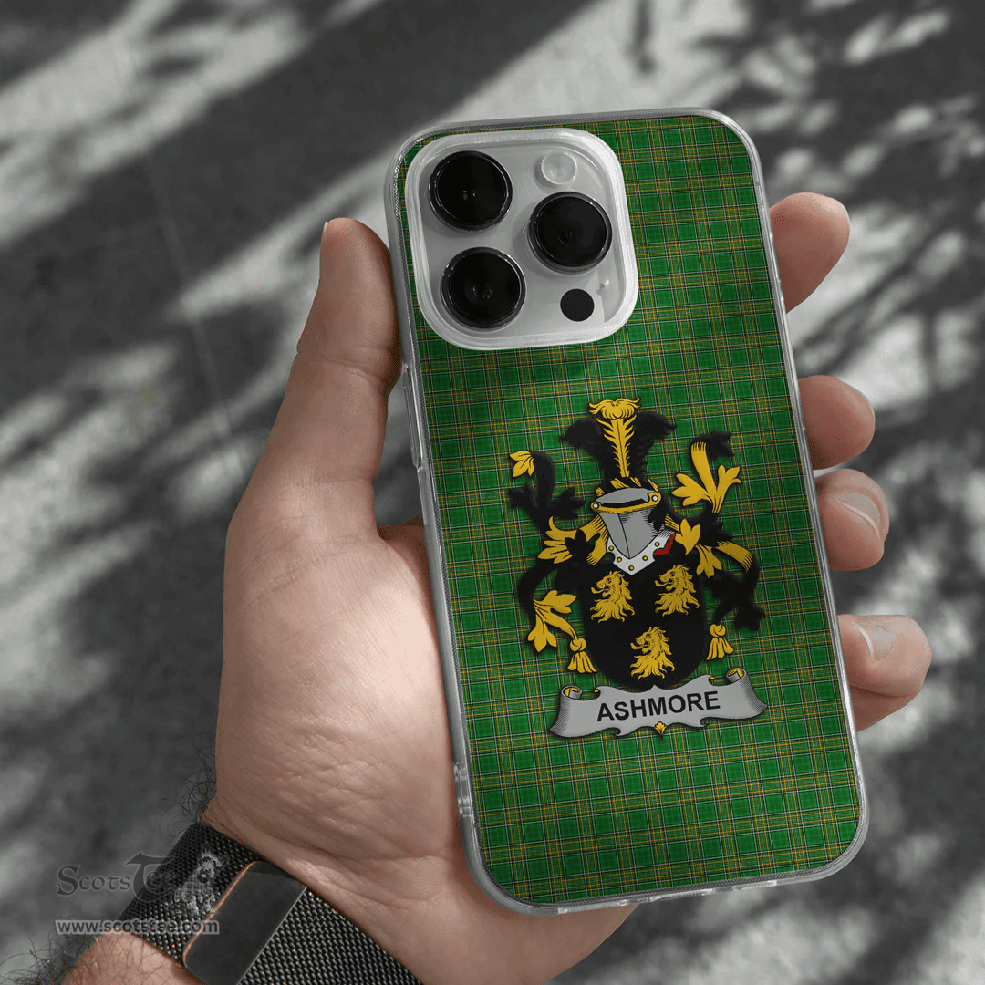 Irish Ashmore Coat of Arms Family Crest Ireland Phone Case Irish National Tartan Irish County Phone Case