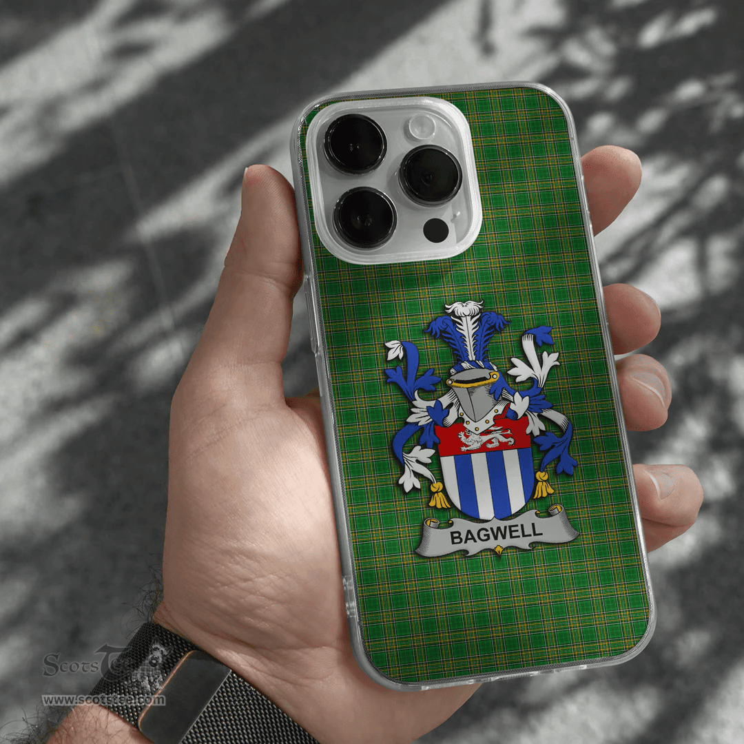 Irish Bagwell Coat of Arms Family Crest Ireland Phone Case Irish National Tartan Irish County Phone Case