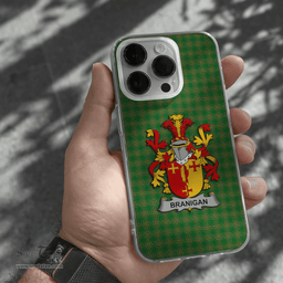 Irish Branigan or O Branagan Coat of Arms Family Crest Ireland Phone Case Irish National Tartan Irish County Phone Case