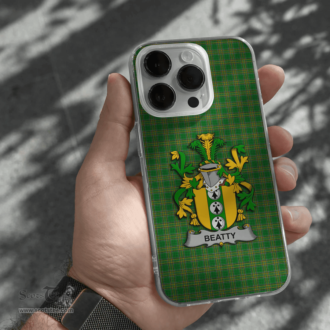 Irish Beatty or Betagh Coat of Arms Family Crest Ireland Phone Case Irish National Tartan Irish County Phone Case