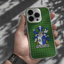 Irish Bermingham Coat of Arms Family Crest Ireland Phone Case Irish National Tartan Irish County Phone Case