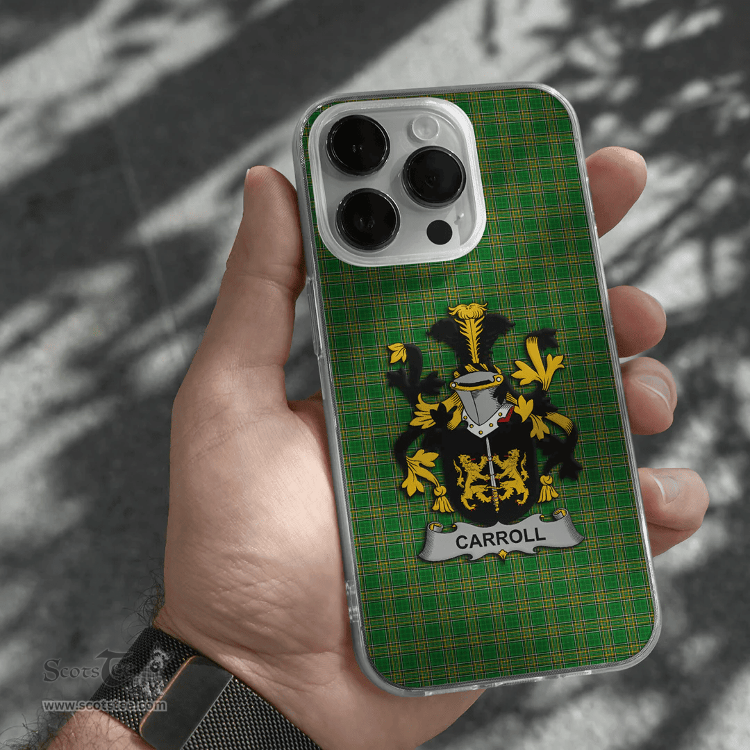 Irish Carroll or O Carroll Coat of Arms Family Crest Ireland Phone Case Irish National Tartan Irish County Phone Case
