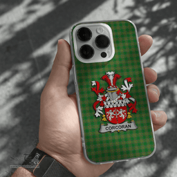 Irish Corcoran or McCorcoran Coat of Arms Family Crest Ireland Phone Case Irish National Tartan Irish County Phone Case