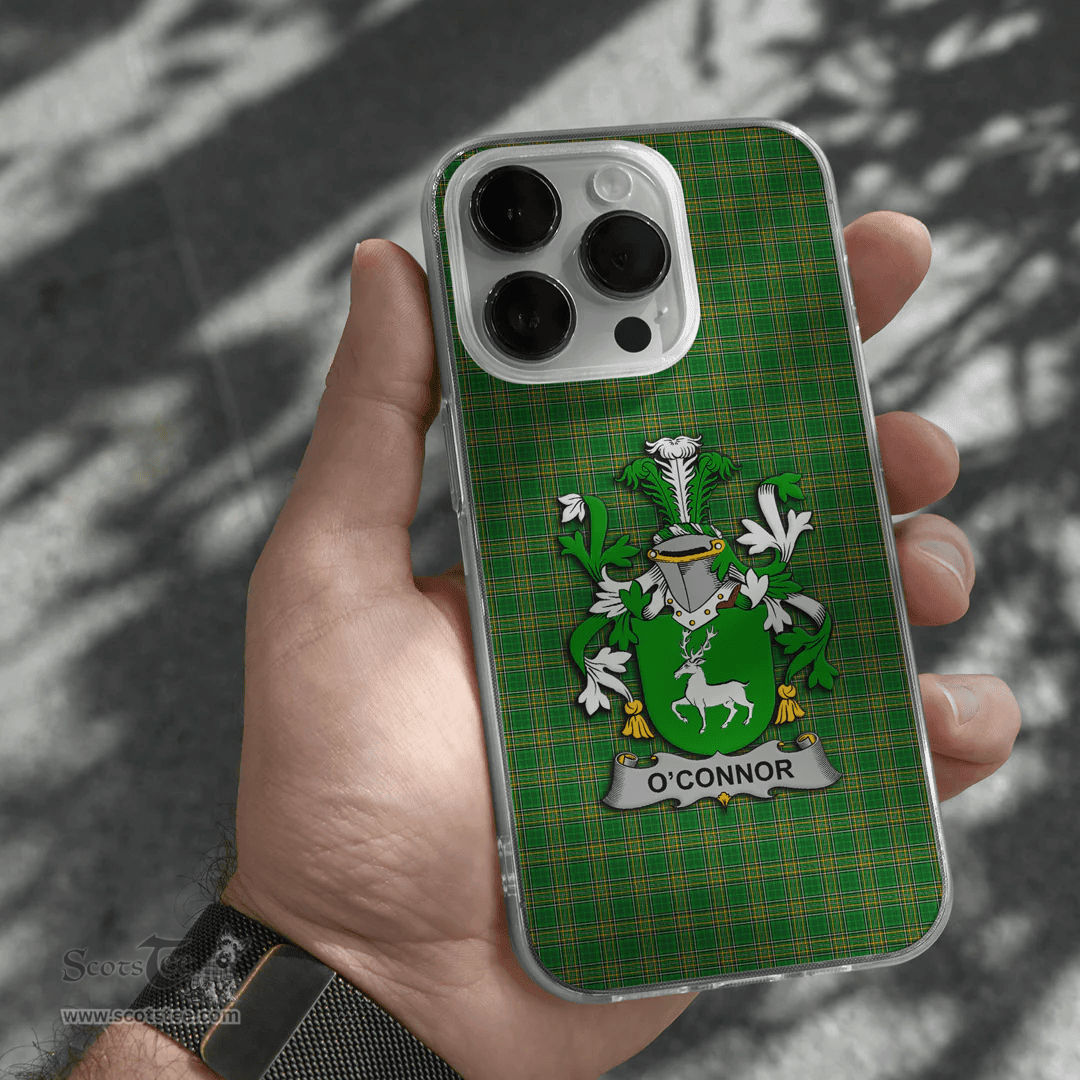 Irish Connor or O Connor (Corcomroe) Coat of Arms Family Crest Ireland Phone Case Irish National Tartan Irish County Phone Case