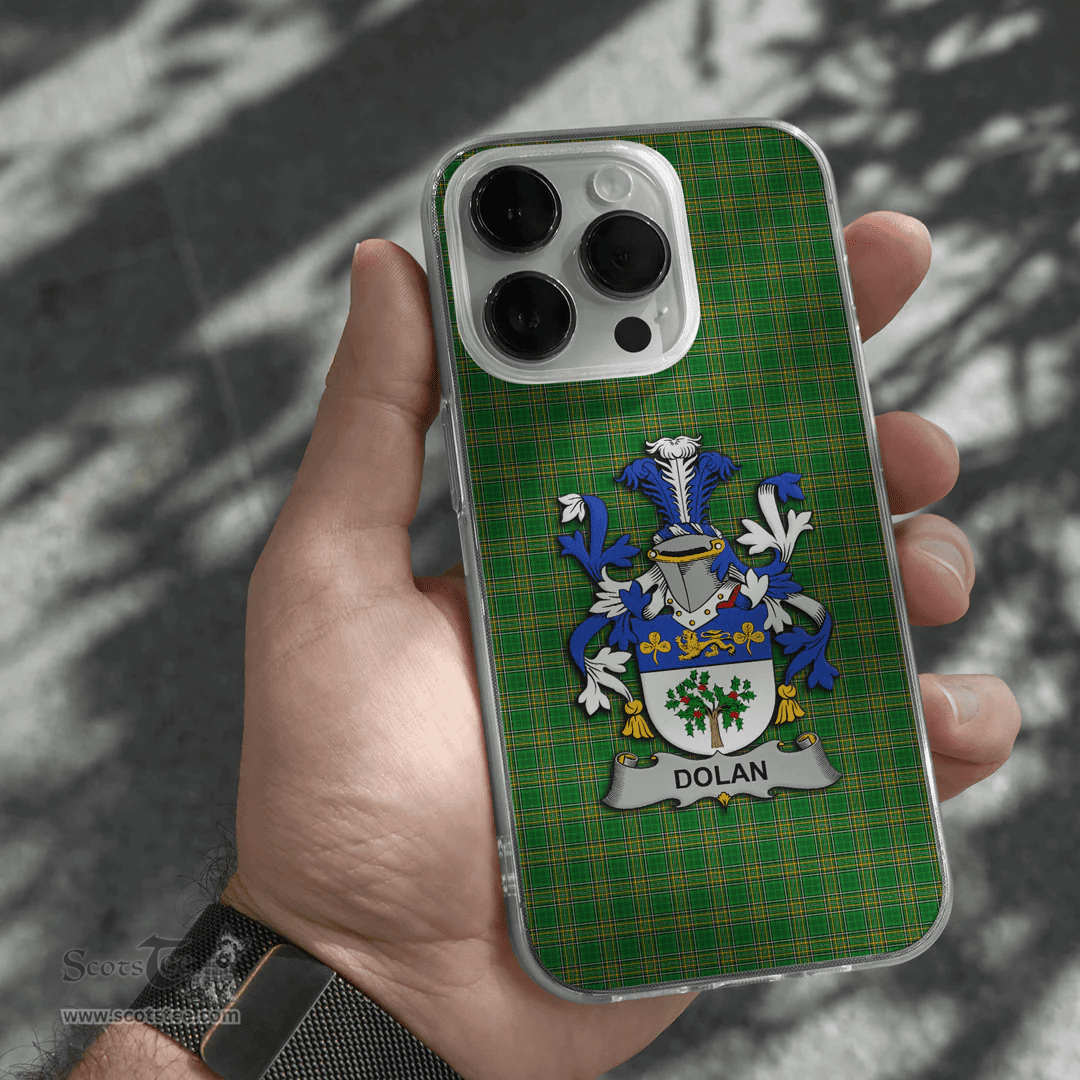 Irish Dolan or O Dolan Coat of Arms Family Crest Ireland Phone Case Irish National Tartan Irish County Phone Case