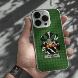 Irish Clements Coat of Arms Family Crest Ireland Phone Case Irish National Tartan Irish County Phone Case