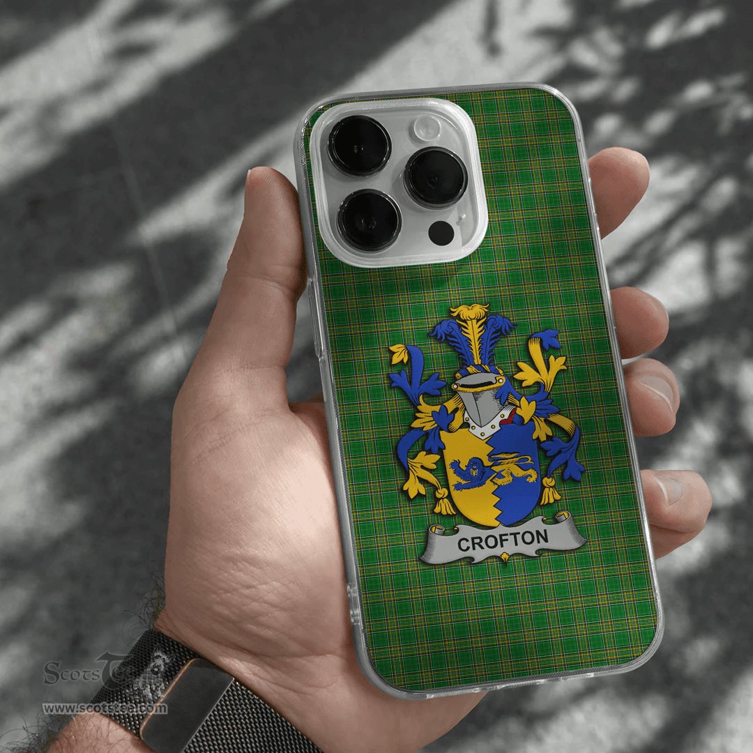 Irish Crofton Coat of Arms Family Crest Ireland Phone Case Irish National Tartan Irish County Phone Case