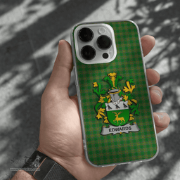 Irish Edwards Coat of Arms Family Crest Ireland Phone Case Irish National Tartan Irish County Phone Case