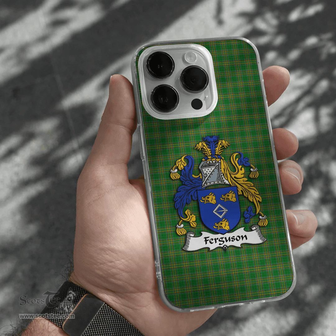 Irish Ferguson Coat of Arms Family Crest Ireland Phone Case Irish National Tartan Irish County Phone Case
