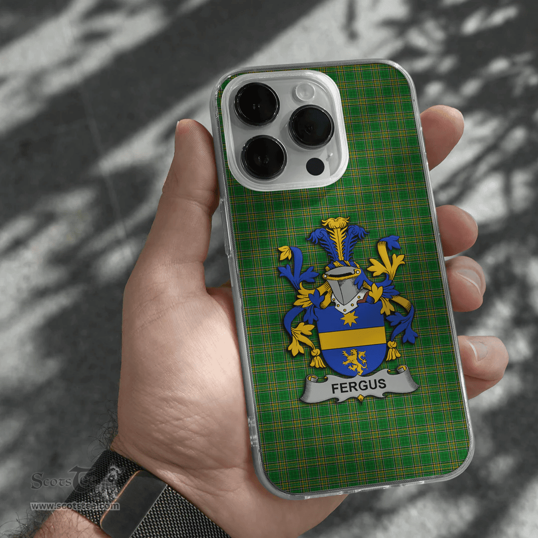 Irish Fergus or O Fearghus Coat of Arms Family Crest Ireland Phone Case Irish National Tartan Irish County Phone Case