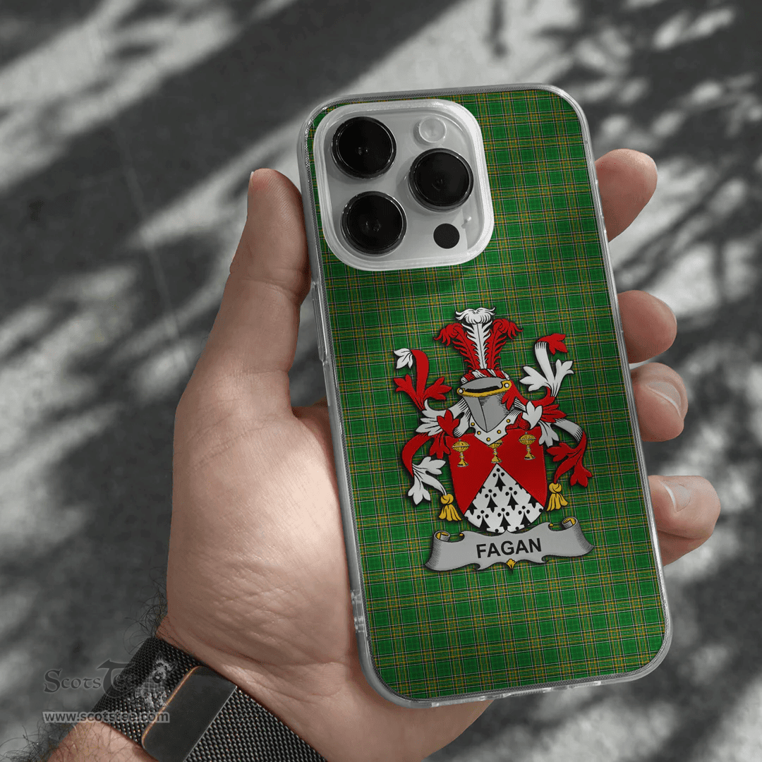 Irish Fagan Coat of Arms Family Crest Ireland Phone Case Irish National Tartan Irish County Phone Case