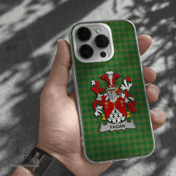 Irish Fagan Coat of Arms Family Crest Ireland Phone Case Irish National Tartan Irish County Phone Case