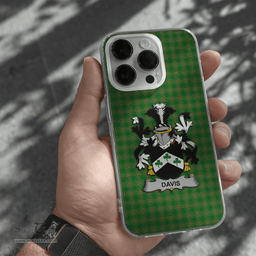 Irish Davis Coat of Arms Family Crest Ireland Phone Case Irish National Tartan Irish County Phone Case