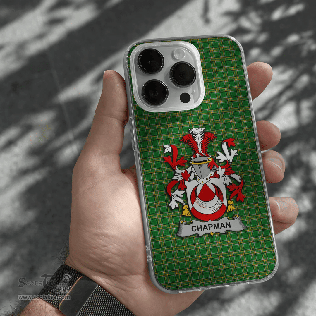 Irish Chapman Coat of Arms Family Crest Ireland Phone Case Irish National Tartan Irish County Phone Case