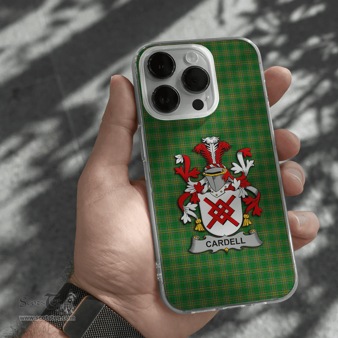 Irish Cardell Coat of Arms Family Crest Ireland Phone Case Irish National Tartan Irish County Phone Case