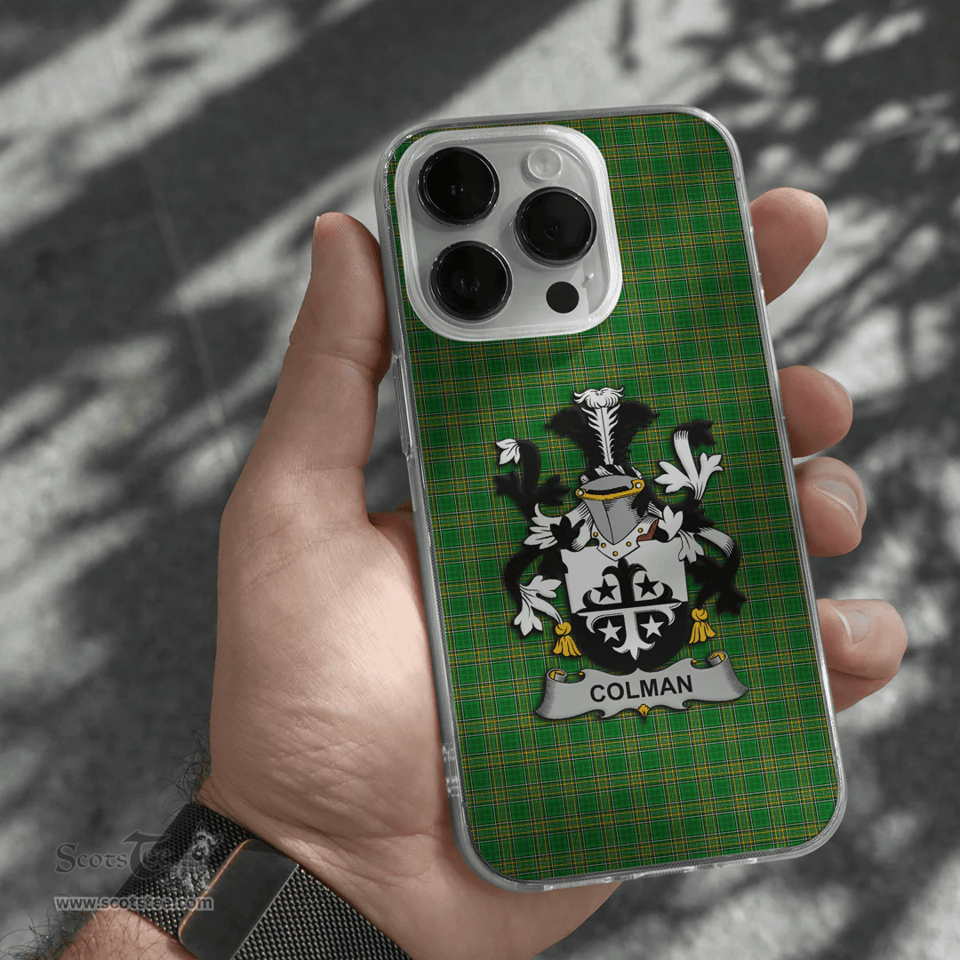 Irish Colman or McColman Coat of Arms Family Crest Ireland Phone Case Irish National Tartan Irish County Phone Case
