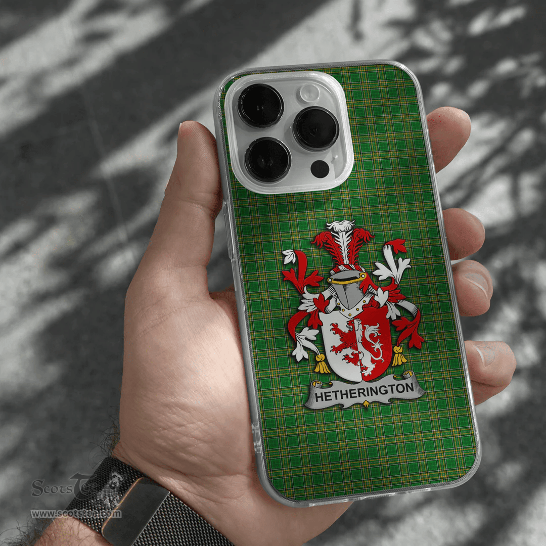 Irish Hetherington Coat of Arms Family Crest Ireland Phone Case Irish National Tartan Irish County Phone Case