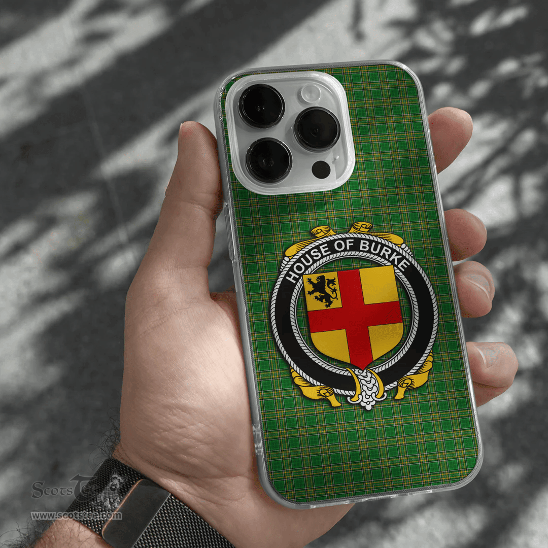 Irish House of BURKE Coat of Arms Family Crest Ireland Phone Case Irish National Tartan Irish County Phone Case