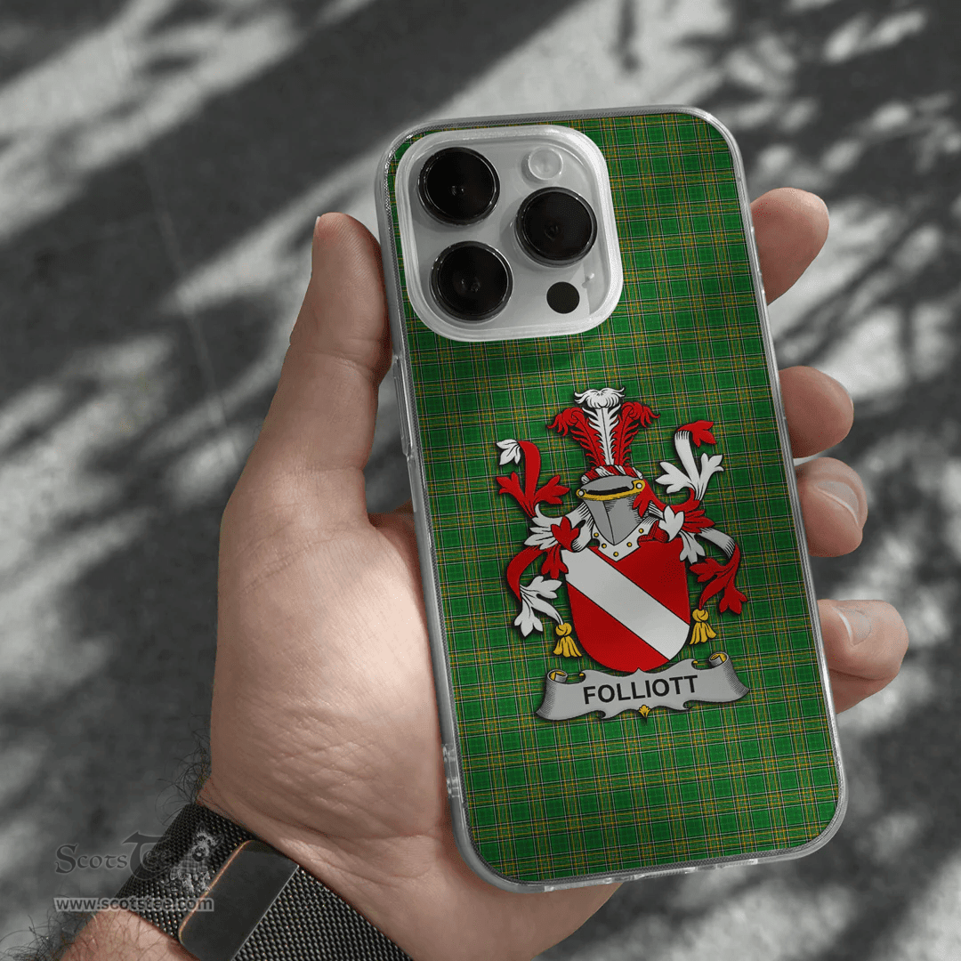 Irish Folliott Coat of Arms Family Crest Ireland Phone Case Irish National Tartan Irish County Phone Case