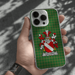Irish Folliott Coat of Arms Family Crest Ireland Phone Case Irish National Tartan Irish County Phone Case