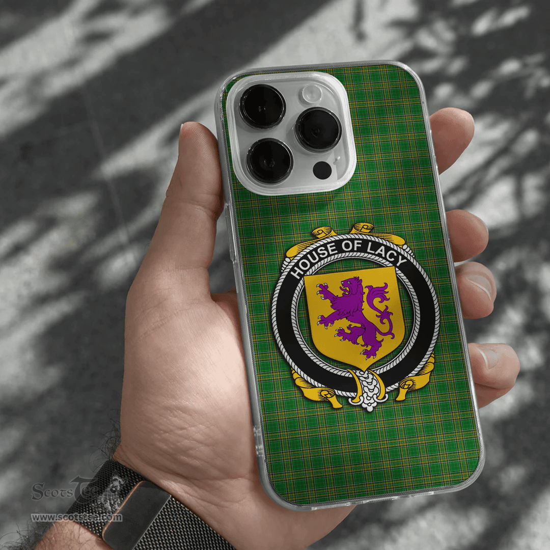 Irish House of LACY Coat of Arms Family Crest Ireland Phone Case Irish National Tartan Irish County Phone Case