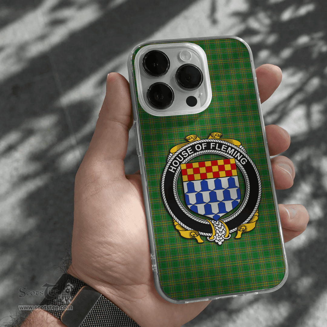Irish House of FLEMING Coat of Arms Family Crest Ireland Phone Case Irish National Tartan Irish County Phone Case