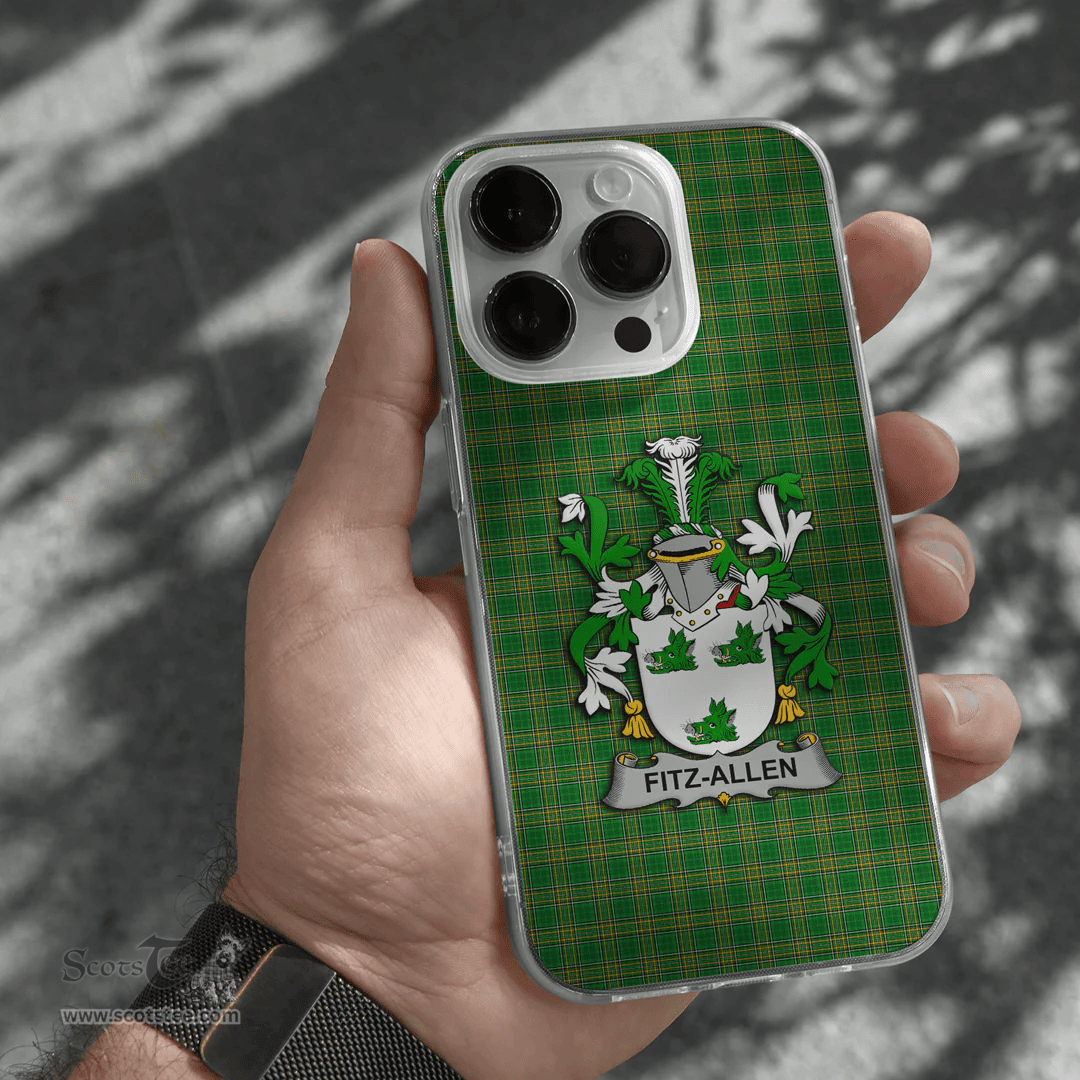 Irish Fitz-Allen Coat of Arms Family Crest Ireland Phone Case Irish National Tartan Irish County Phone Case
