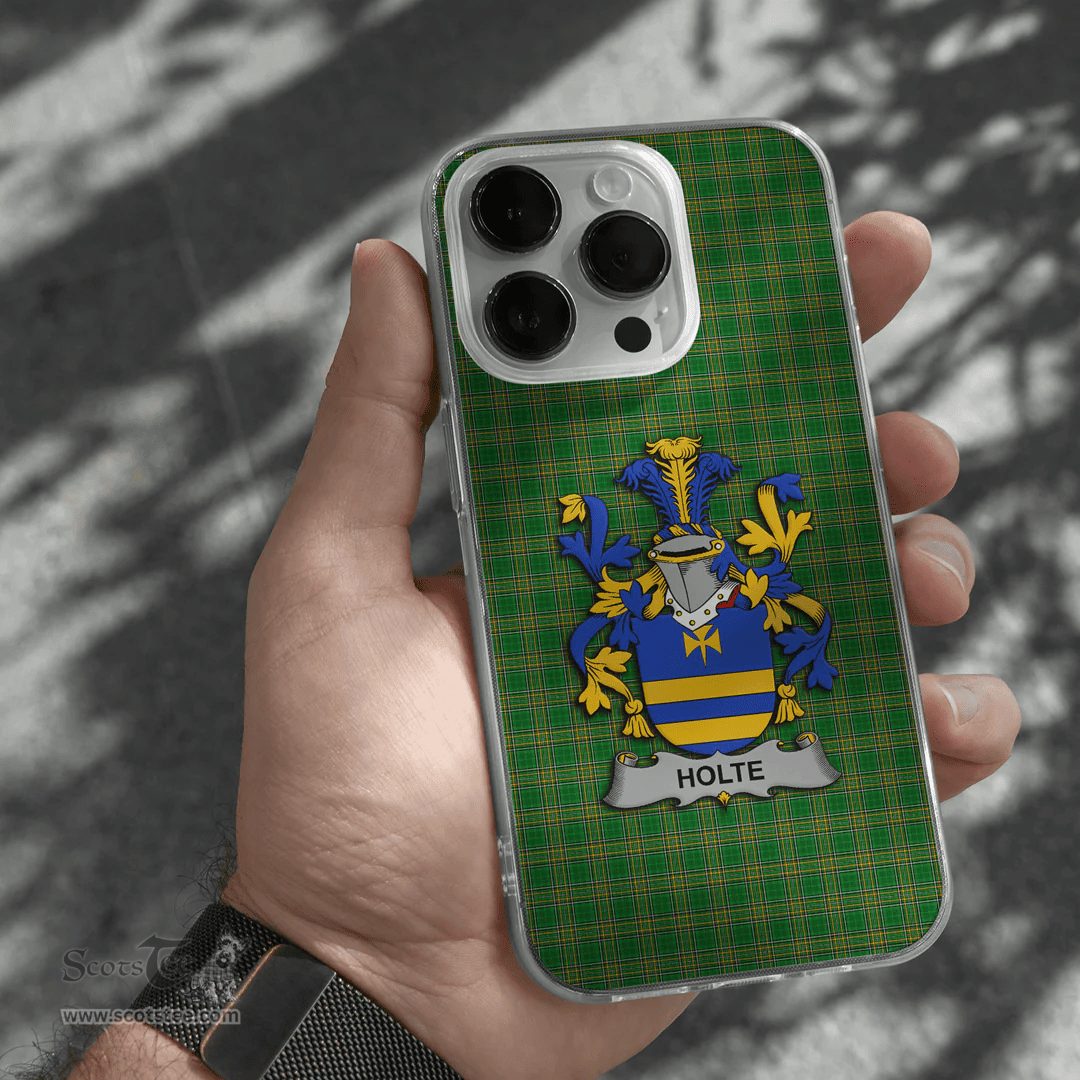 Irish Holte or Holt Coat of Arms Family Crest Ireland Phone Case Irish National Tartan Irish County Phone Case