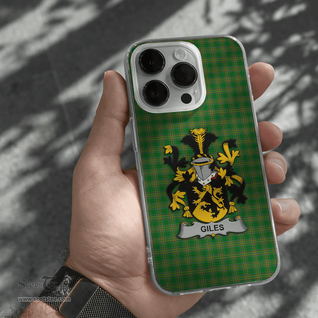 Irish Giles or Gyles Coat of Arms Family Crest Ireland Phone Case Irish National Tartan Irish County Phone Case
