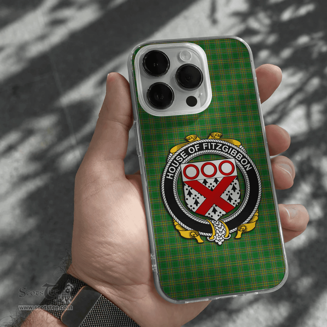 Irish House of FITZGIBBON Coat of Arms Family Crest Ireland Phone Case Irish National Tartan Irish County Phone Case