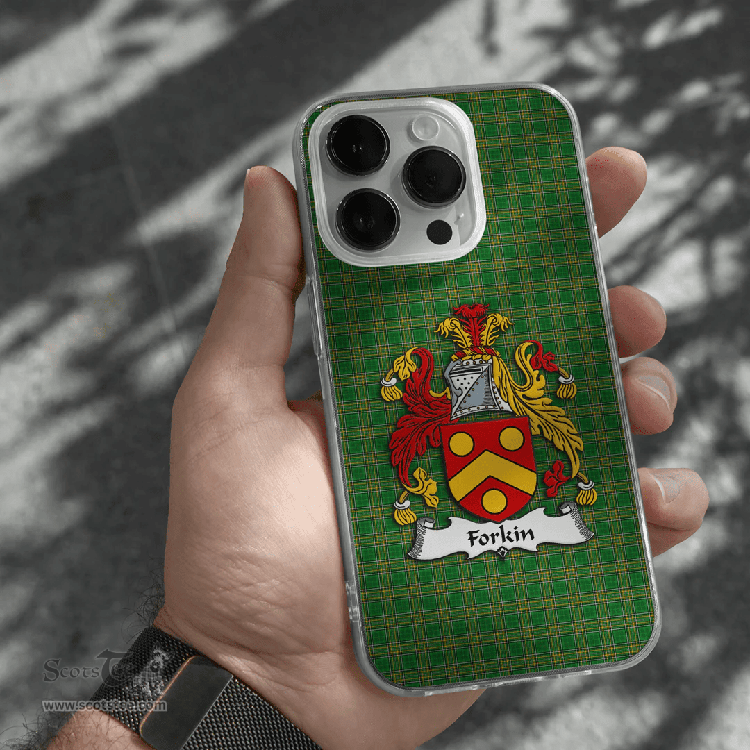 Irish Forkin Coat of Arms Family Crest Ireland Phone Case Irish National Tartan Irish County Phone Case