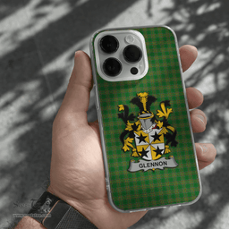 Irish Glennon or Glenane Coat of Arms Family Crest Ireland Phone Case Irish National Tartan Irish County Phone Case