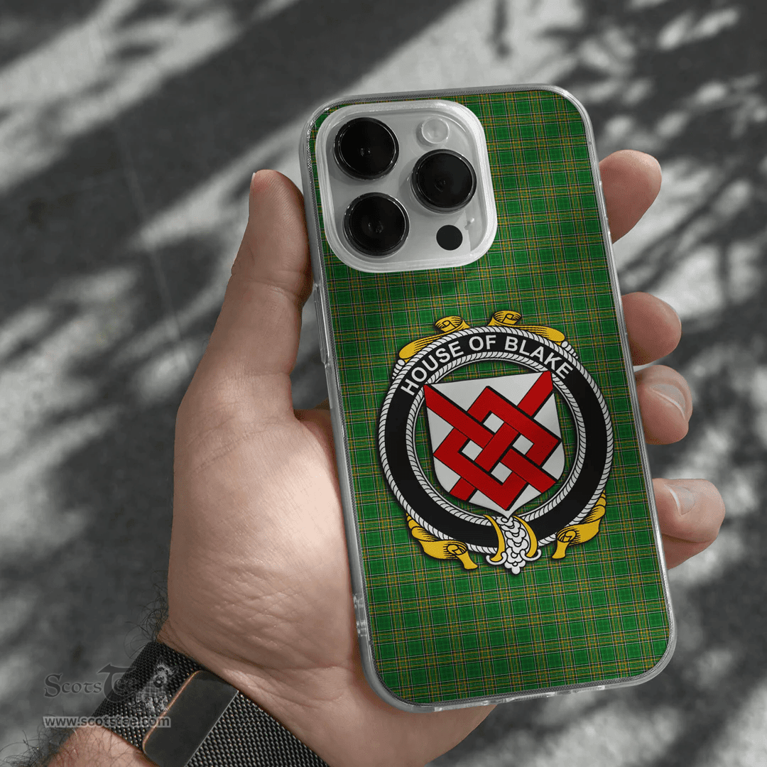 Irish House of BLAKE Coat of Arms Family Crest Ireland Phone Case Irish National Tartan Irish County Phone Case