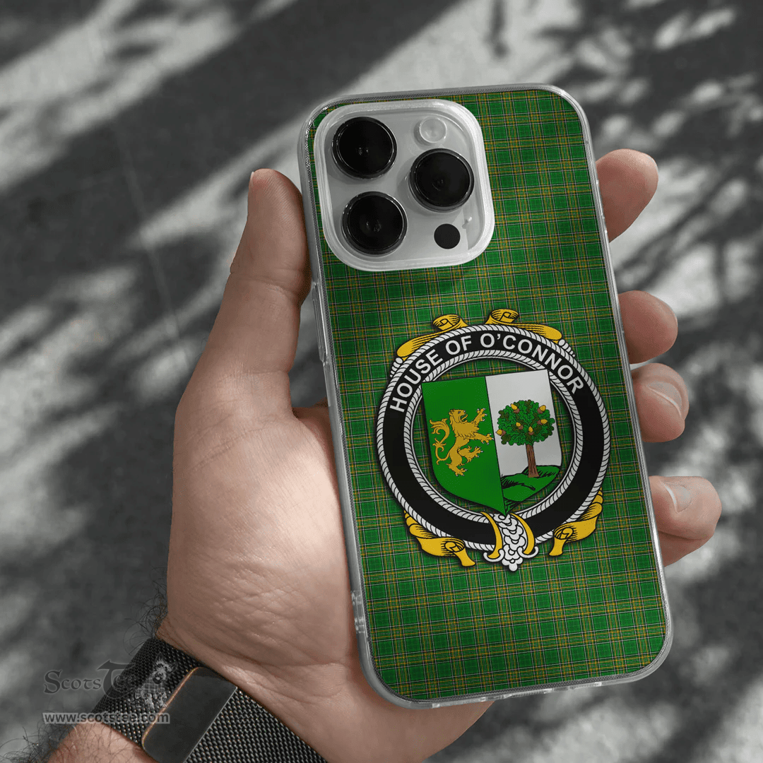 Irish House of O CONNOR (Sligo) Coat of Arms Family Crest Ireland Phone Case Irish National Tartan Irish County Phone Case