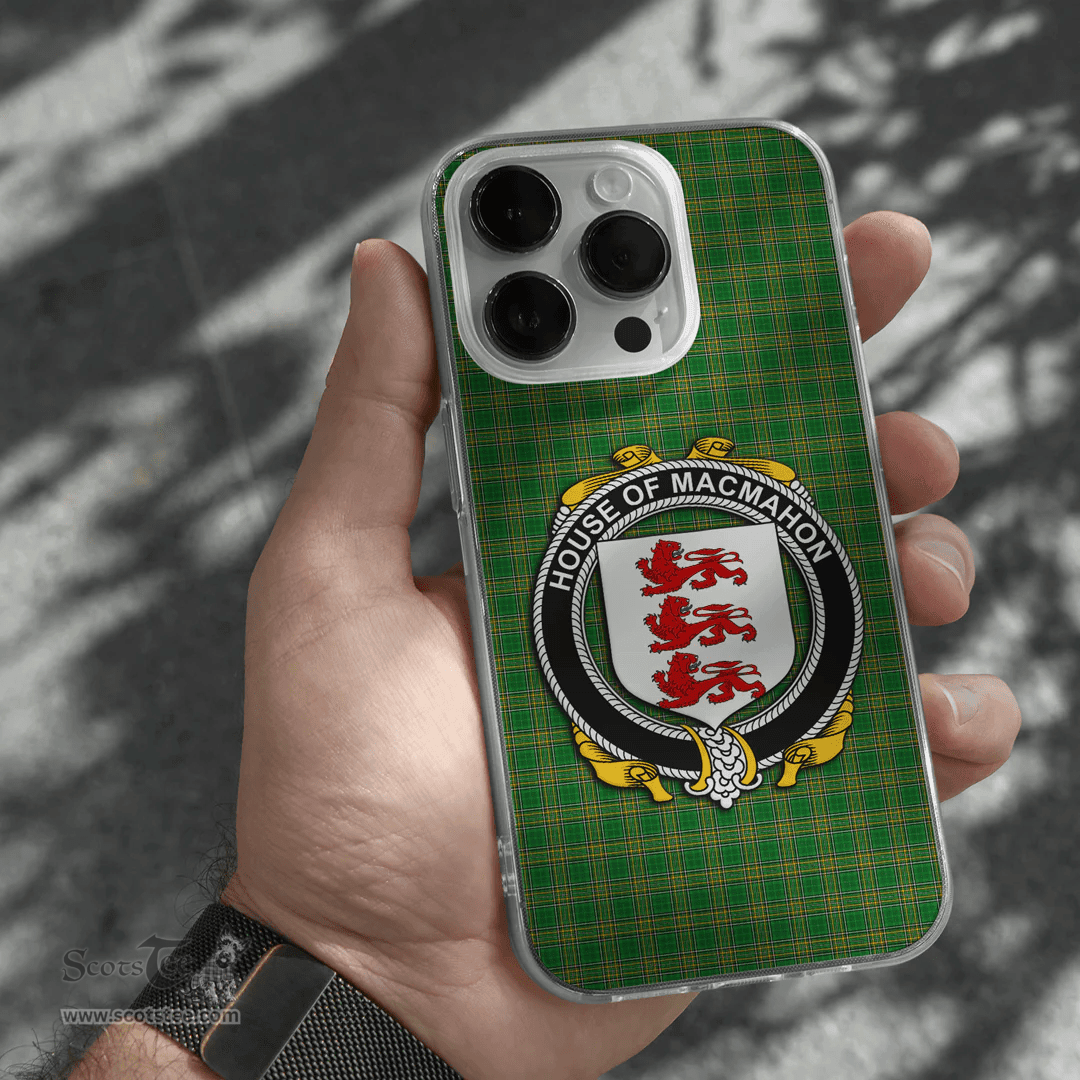 Irish House of MACMAHON (Thomond) Coat of Arms Family Crest Ireland Phone Case Irish National Tartan Irish County Phone Case