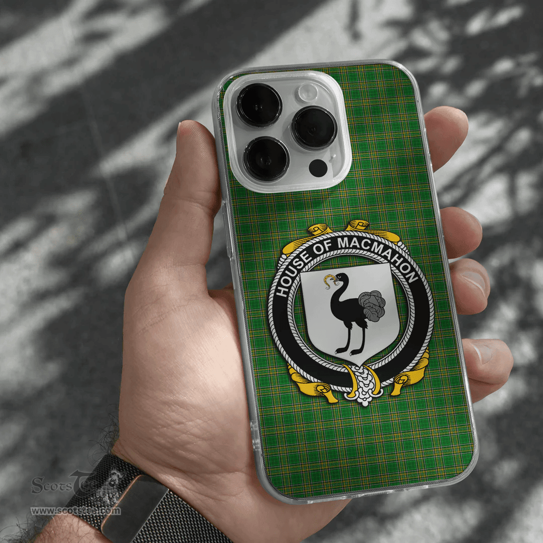 Irish House of MACMAHON (Oriel) Coat of Arms Family Crest Ireland Phone Case Irish National Tartan Irish County Phone Case