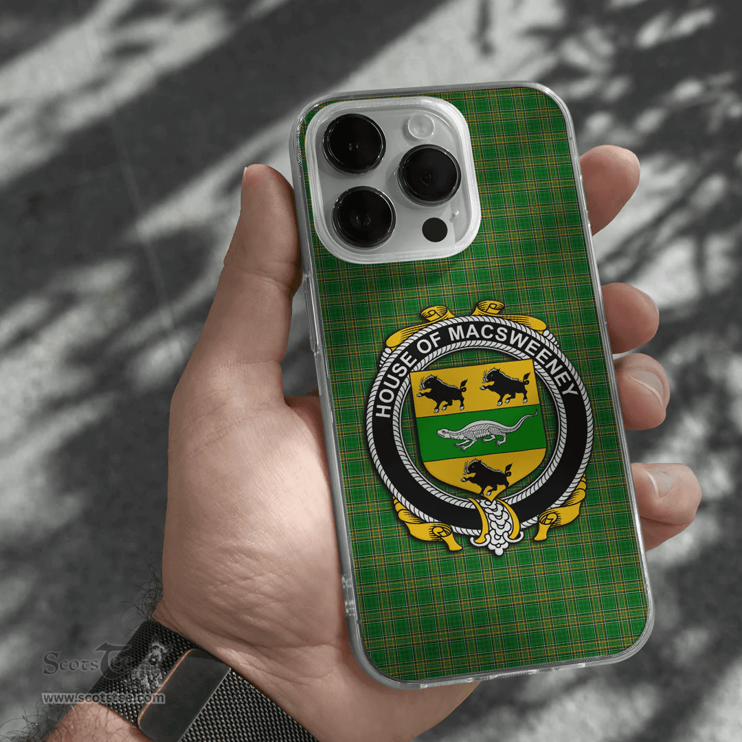 Irish House of MACSWEENEY Coat of Arms Family Crest Ireland Phone Case Irish National Tartan Irish County Phone Case