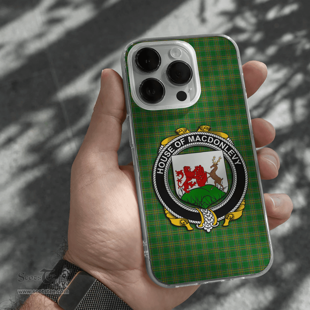 Irish House of MACDONLEVY Coat of Arms Family Crest Ireland Phone Case Irish National Tartan Irish County Phone Case
