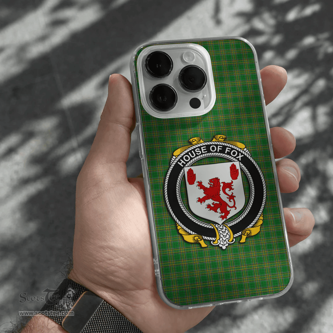 Irish House of FOX Coat of Arms Family Crest Ireland Phone Case Irish National Tartan Irish County Phone Case