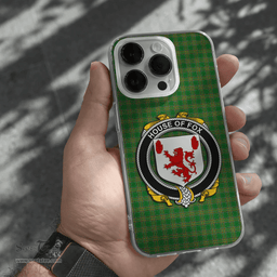Irish House of FOX Coat of Arms Family Crest Ireland Phone Case Irish National Tartan Irish County Phone Case