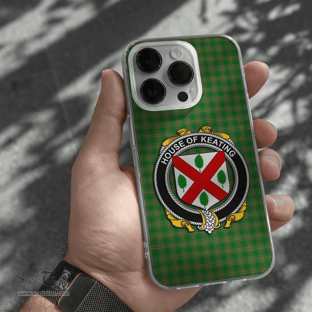 Irish House of KEATING Coat of Arms Family Crest Ireland Phone Case Irish National Tartan Irish County Phone Case