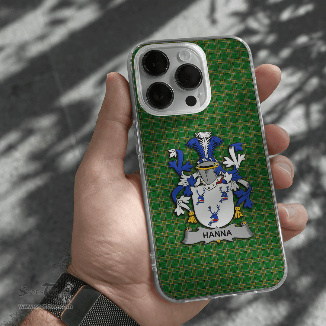Irish Hanna or O Hanna Coat of Arms Family Crest Ireland Phone Case Irish National Tartan Irish County Phone Case